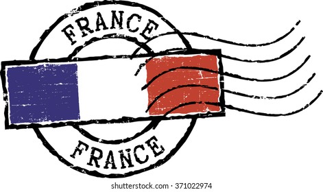 Postal grunge stamp ''FRANCE''