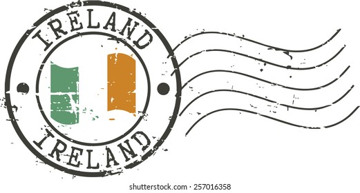 Postal grunge stamp 'Ireland'