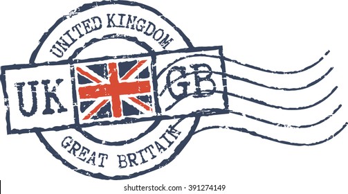 Postal Grunge Stamp 'United Kingdom'