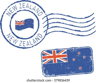 Postal grunge stamps 'NEW ZEALAND'