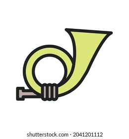 Postal Horn icon vector image. Can also be used for Miscellaneous Objects. Suitable for mobile apps, web apps and print media.