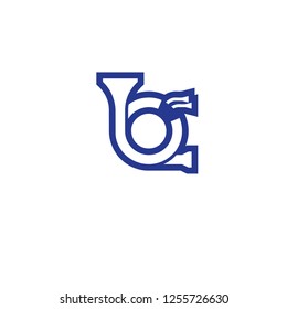 Postal horn vector isolated icon. Post office icon