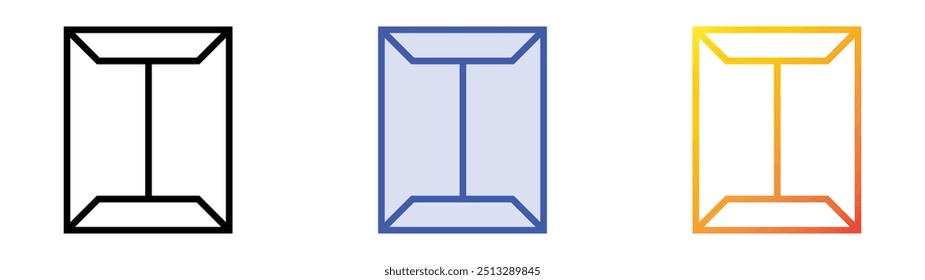 postal icon. Linear, Blue Fill and Gradient Style Design Isolated On White Background