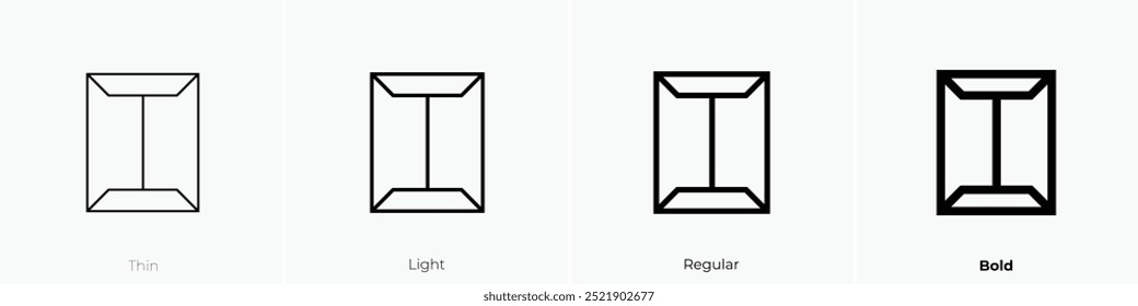 postal icon. Thin, Light Regular And Bold style design isolated on white background