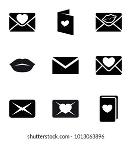 Postal icons. set of 9 editable filled postal icons such as mail