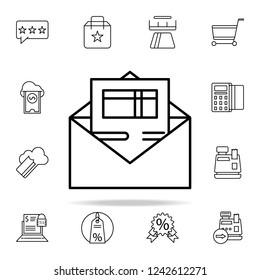 postal invoice icon. online shopping icons universal set for web and mobile
