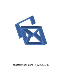 Postal isometric left top view 3D icon