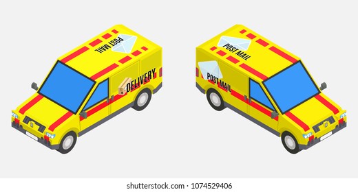 postal isometric transport.stock vector image illustration