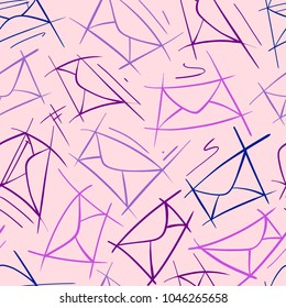 Postal letters envelopes sketches seamless pattern