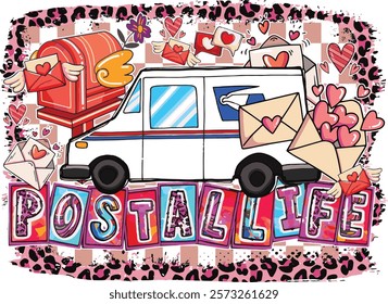 Postal Life Mail Truck Valentine