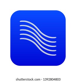 Postal lines icon blue vector isolated on white background