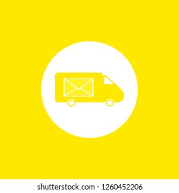 Postal machine icon on yellow background. vector illustration