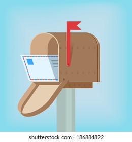 Postal mail box with letter inside design template vector illustration