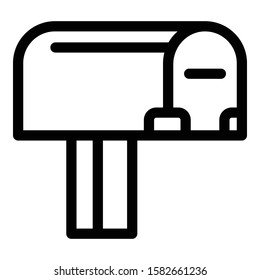 Postal mailbox icon. Outline postal mailbox vector icon for web design isolated on white background