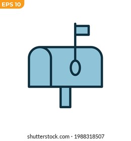 postal mailbox icon symbol template for graphic and web design collection logo vector illustration