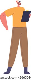 Hombre postal con Ilustración vectorial de Portapapeles