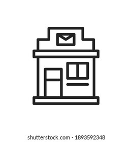Postal office color line icon. Isolated vector element. Outline pictogram for web page, mobile app, promo