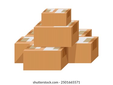 postal parcel box, carton shipping box, brown corrugated box, cardboard postage box for transportation