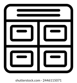 Postal parcel locker icon outline vector. Automated post box. Self service collection