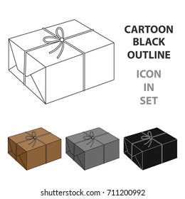 Postal parcel.Mail and postman single icon in cartoon style vector symbol stock illustration web.