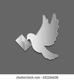 Postal pigeon with envelope (paper sticker)
