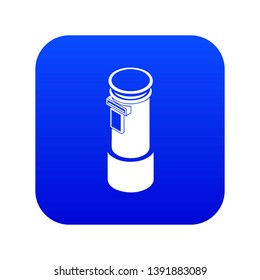 Postal pillar icon blue vector isolated on white background