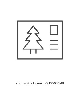 Postal postcard line outline icon