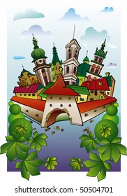 a postal representing an age-old town Lviv