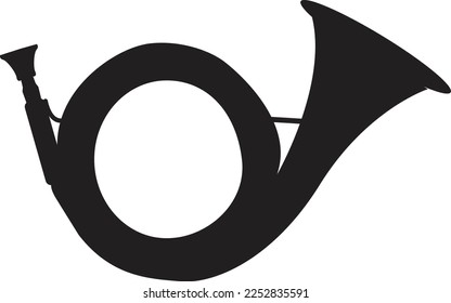 Postal round horn icon on white background. Post horn sign. Trumpet symbol. flat style.