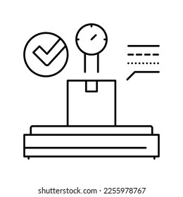 postal scale line icon vector. postal scale sign. isolated contour symbol black illustration