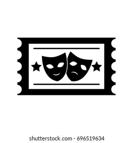 postal seal with theater masks isolated icon