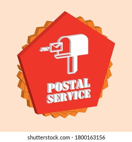 
postal service 3D vintage vector labe is the graphic arts,refers to pre-made images used to illustrate any medium. 