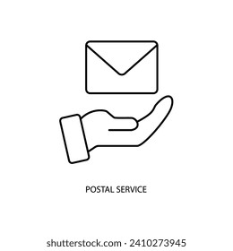 icono de línea de concepto de servicio postal. Ilustración de elemento simple. diseño de símbolos de esquema de concepto de servicio postal.