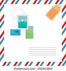 postal service envelope with stamps