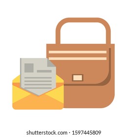 postal service handbag isolated icon vector illustration design