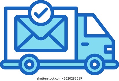 Icono de Servicio Postal Ilustración vectorial Azul