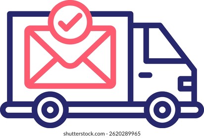 Postal Service Icon Color Vector Illustration