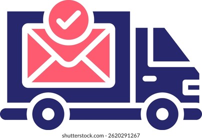 Ilustración vectorial de relleno de icono de servicio postal