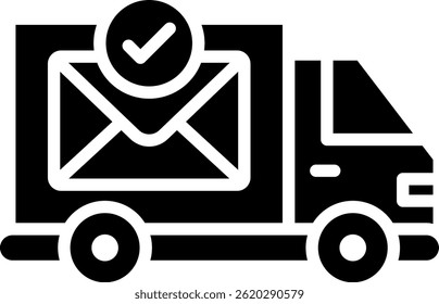 Ilustración vectorial de glifo de icono de servicio postal