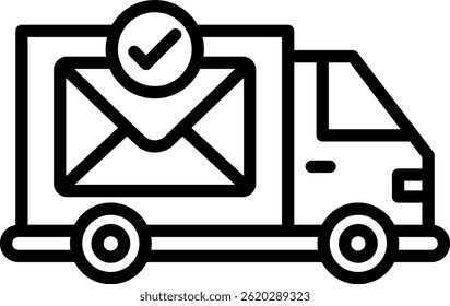 Ilustración vectorial de línea de icono de servicio postal