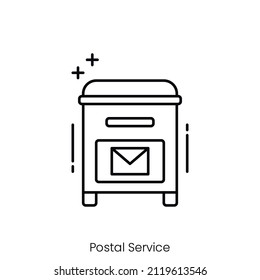 postal service icon. Outline style icon design isolated on white background
