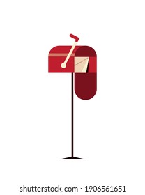 postal service mailbox with envelope letter vector illustration