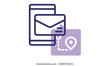 Icono de Servicio postal para aplicación móvil. Gráfica vectorial plana.