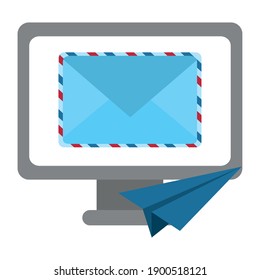 Postdienst, Online-E-Mail-Kurierdienst, Vektorgrafik