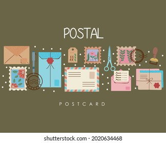 postal service poster with icons