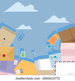 postal service set icons frame