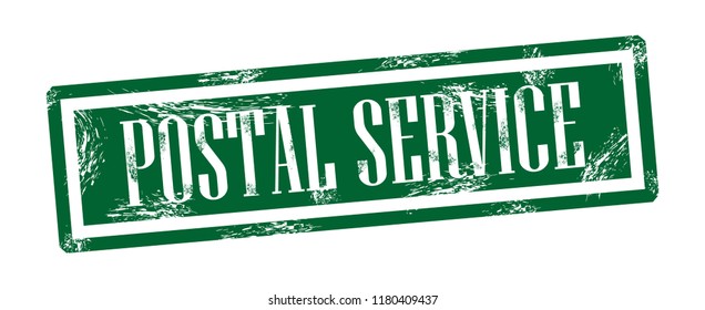 Postal service square grungy stamp Vector illustration