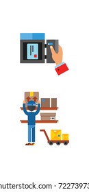 Postal services icon set