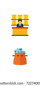 Postal services icon set