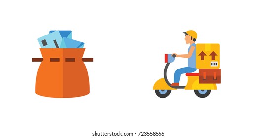 Postal services icon set